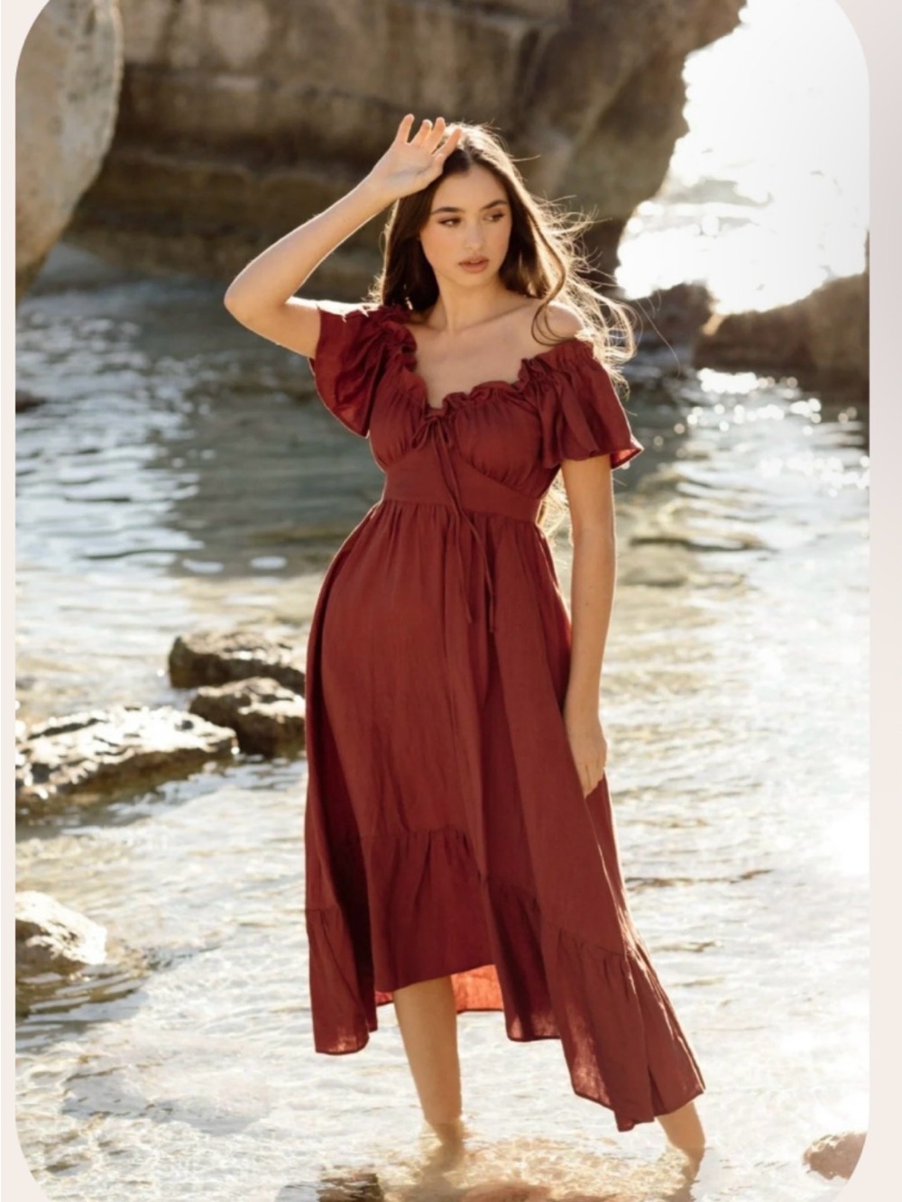Aulieude Tiffany Burnt Sienna Dress - L/XL